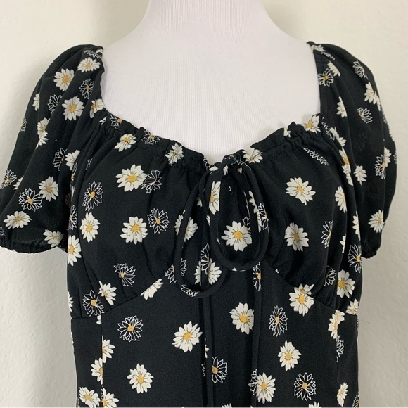 BP Floral Ditsy Tie Front Mini Sundress Dress Daisy Retro XL Sun Dress - Picture 13 of 14